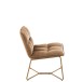 Cadeira lounge acolchoada em metal castanho 65x58x85 cm Cadeira lounge acolchoada em metal castanho 65x58x85 cm
