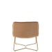 Cadeira lounge acolchoada em metal castanho 65x58x85 cm Cadeira lounge acolchoada em metal castanho 65x58x85 cm