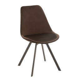 Silla de metal marrón 55x49x84 cm