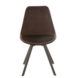 Silla de metal marrón 55x49x84 cm