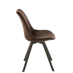 Silla de metal marrón 55x49x84 cm