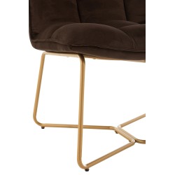 Chaise lounge matelassé en métal marron 65x58x85 cm