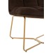 Chaise lounge matelassé en métal marron 65x58x85 cm