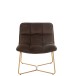 Chaise lounge matelassé en métal marron 65x58x85 cm