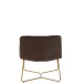 Chaise lounge matelassé en métal marron 65x58x85 cm