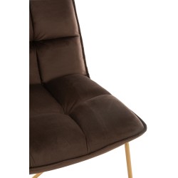Chaise lounge matelassé en métal marron 65x58x85 cm