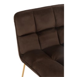 Chaise lounge matelassé en métal marron 65x58x85 cm