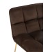 Chaise lounge matelassé en métal marron 65x58x85 cm