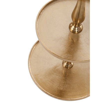 Plateau rond à 3 niveaux en aluminium or H94cm