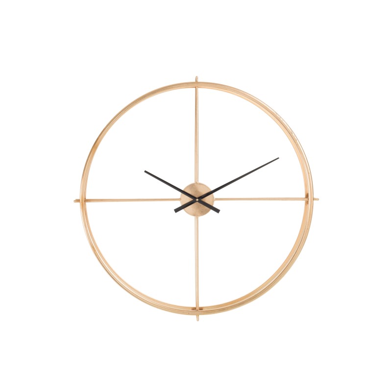 Horloge ronde 80 cm avec engrenage et fond en bois