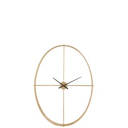Horloge ovale en métal or sans fond diamètre 125,5 cm