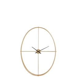 Horloge ovale en métal or sans fond diamètre 125,5 cm