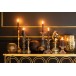 Candelabro em alumínio dourado 16,5 x 16,5 x 46 cm