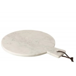 Planche à découper ronde en marbre blanc L38cm