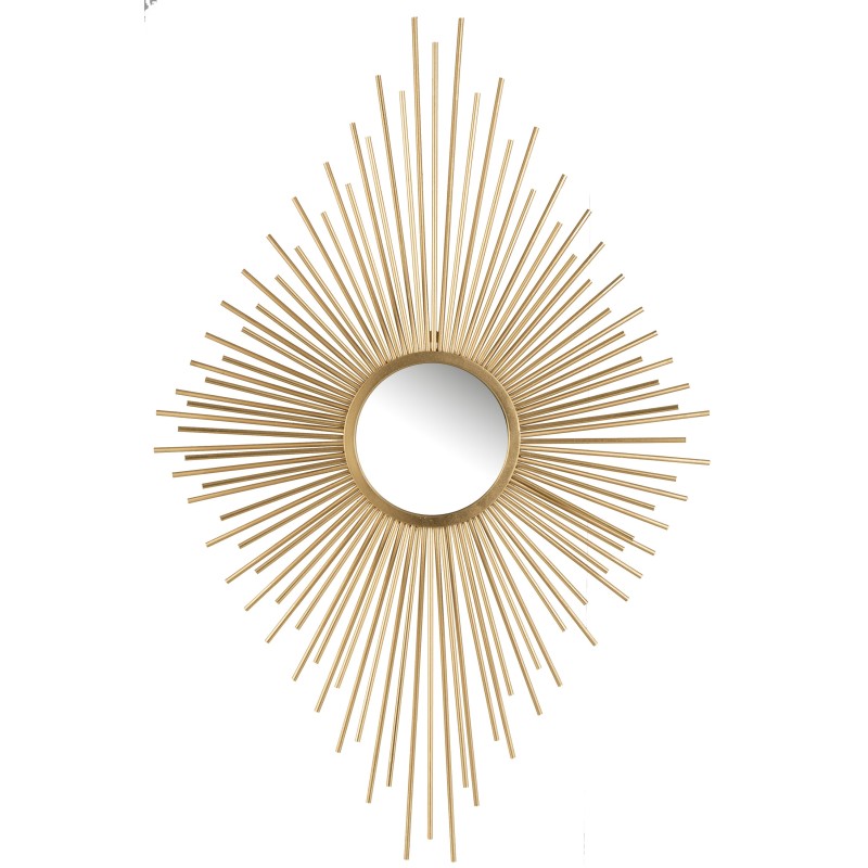 Miroir rond dans cadre en losange représentant des rayons de 97,5 cm