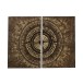 SET 2 PINTURA CIRCULO CANAMAZO/MADERA MARRON/ORO