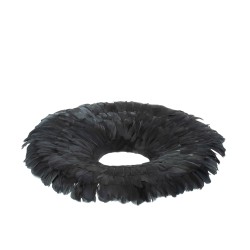 Corona decorativo plumas negro 52x52 cm