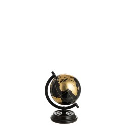 Globo terrestre de pie madera negro/oro Alt. 22 cm