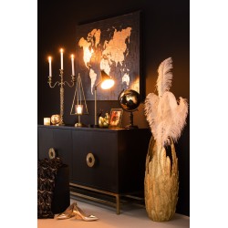 Globe sur pied en bois noir 22x20x40 cm