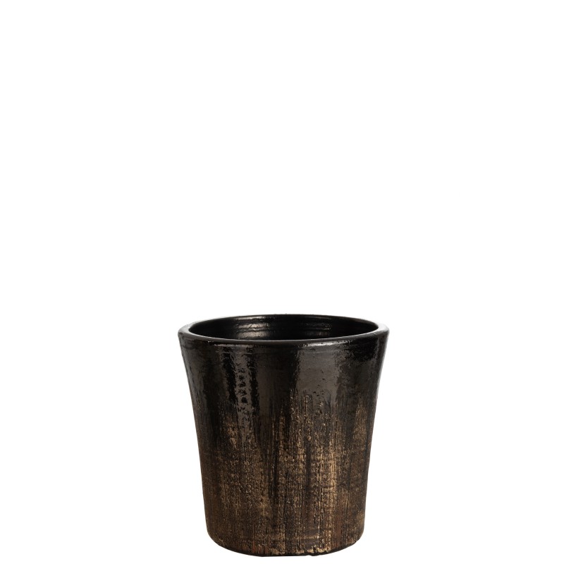 MACETA MOTA CERAMICA NEGRO/ORO LARGE MACETA MOTA CERAMICA NEGRO/ORO LARGE