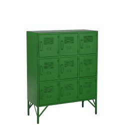 Gabinete 9 puertas metal verde