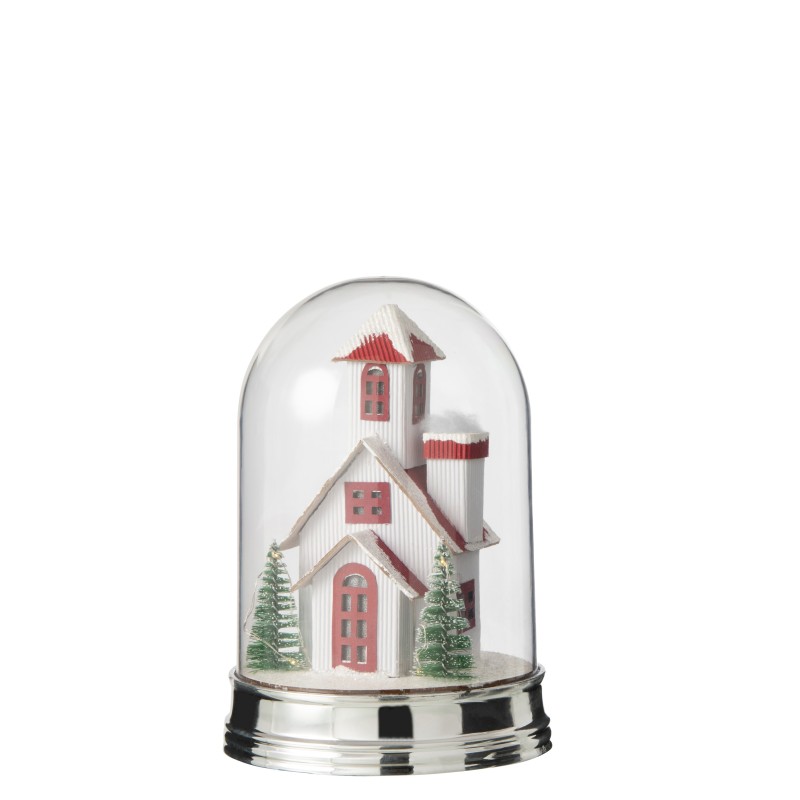 Cloche de Noël en plastique rouge 16x16x23 cm