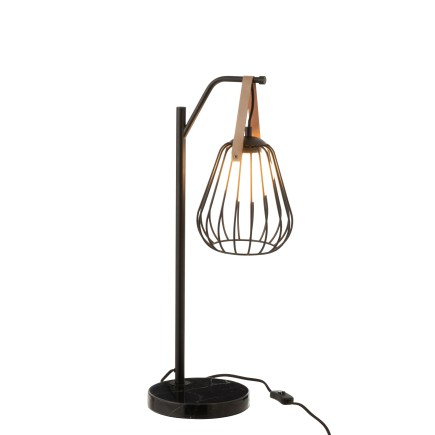 Lámpara de mesa Ignes acero/mármol negro Alt. 63