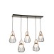 Lampes suspendues avec 5 lampes en acier et verre noir Lampes suspendues avec 5 lampes en acier et verre noir