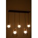 Lampes suspendues avec 5 lampes en acier et verre noir Lampes suspendues avec 5 lampes en acier et verre noir