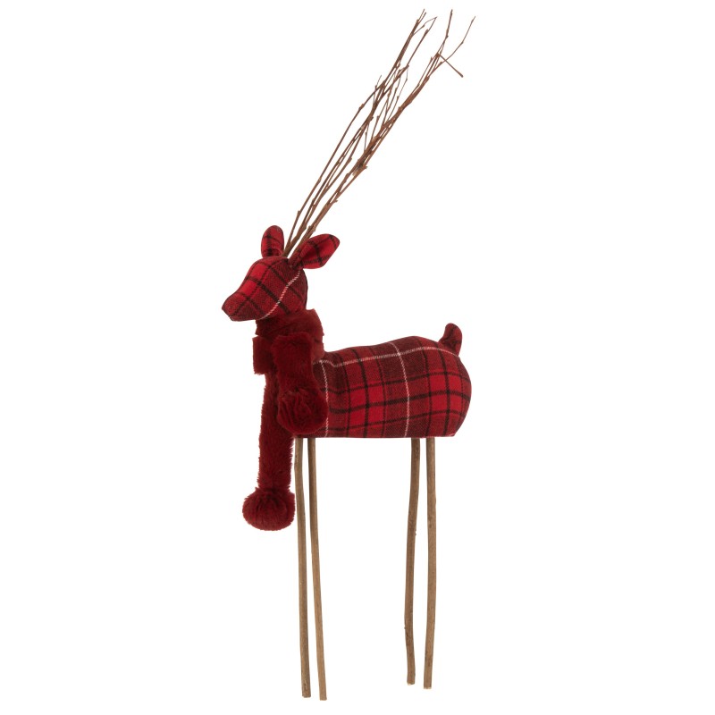 Cerf en textile rouge écossais