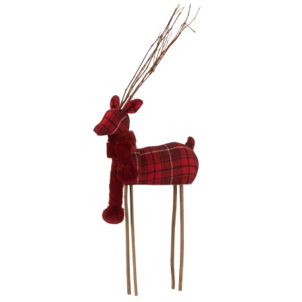Cerf en textile rouge écossais