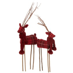 Cerf en textile rouge écossais
