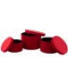 SET DE 3 BOITE RONDE VELOURS ROUGE FONCE