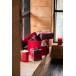 SET DE 3 BOITE RONDE VELOURS ROUGE FONCE