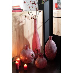 VASE BOUTEILLE VERRE ROUGE WASH 100 cm Vase Haut Vase Haut