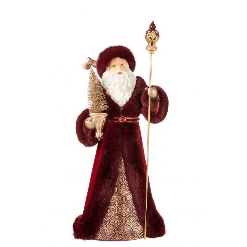 Père Noël décoratif rouge en résine de 57 cm