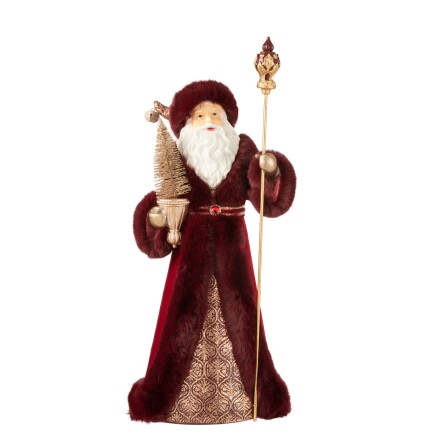 Père Noël décoratif rouge en résine de 57 cm