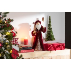 Père Noël décoratif rouge en résine de 57 cm