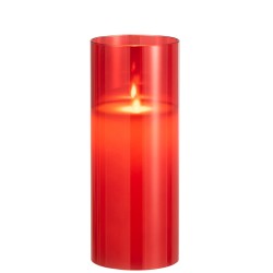 Lampara led brillante cristal rojo Alt. 25 cm