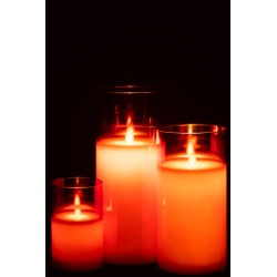 Lampara led brillante cristal rojo Alt. 25 cm