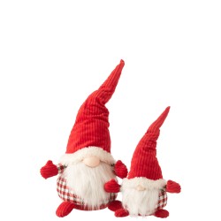 Père Noël en peluche rouge 34x45x70 cm