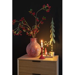 Branches de baies en plastique rouge 15x15x132 cm