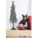 Sapin de Noël décoratif en métal rouge 18x18x52 cm