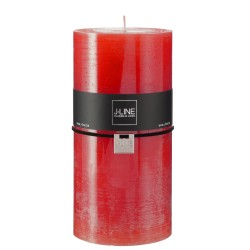 Bougie cylindrique 140H en Paraffine rouge 10x10x20 cm