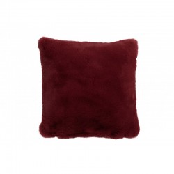 Coussin carré en polyester rouge cerise 45x45cm