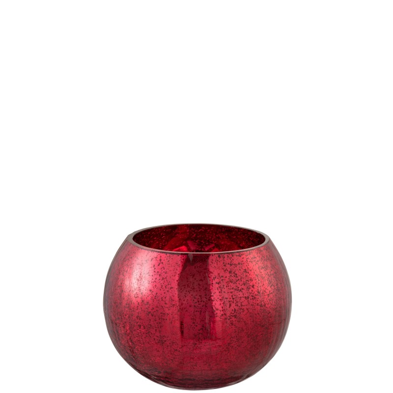 Porta-velas esfera em vidro vermelho 15x15x11,5 cm Porta-velas esfera em vidro vermelho 15x15x11,5 cm