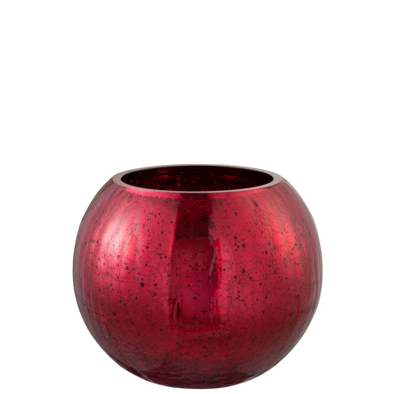 Porta-velas esfera em vidro vermelho 20x20x15,5 cm Porta-velas esfera em vidro vermelho 20x20x15,5 cm