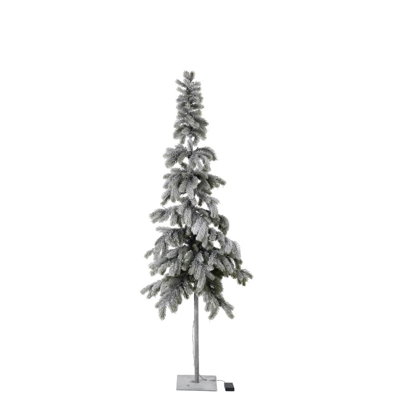 Sapin de Noël décoratif à led en plastique blanc - vert 85x85x180 cm