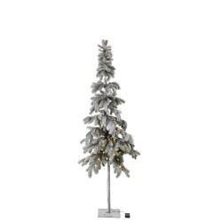 Sapin de Noël décoratif à led en plastique blanc - vert 85x85x180 cm