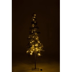 Sapin de Noël décoratif à led en plastique blanc - vert 85x85x180 cm